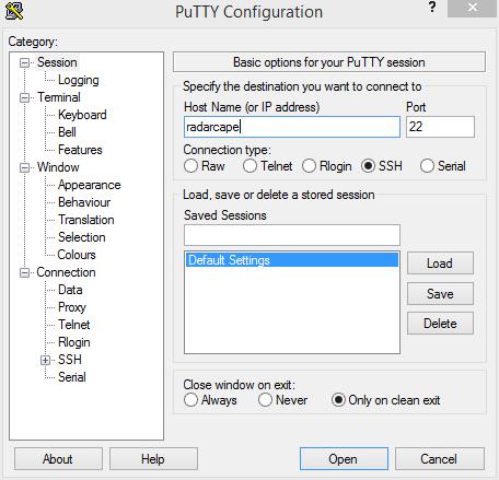 Putty Configuration for SSH