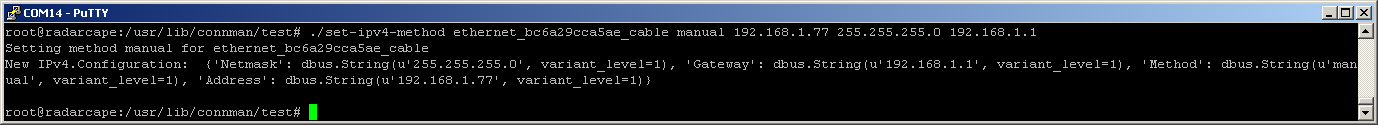 Change the IP mode to manual and give IP address, netmask and default gateway